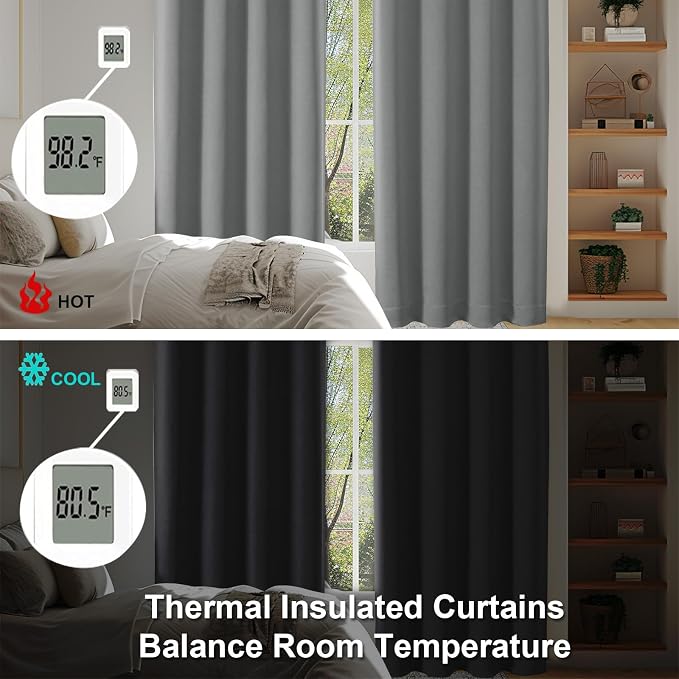 Simplebrand Ava Light Grey Blackout Curtains