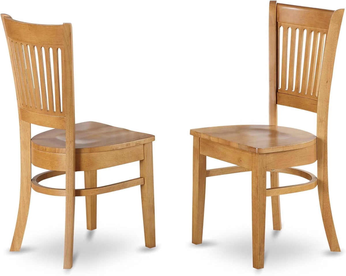 East West Furniture NDVA3-OAK-W 3 Piece Modern Dining Table Set Contains a Rectangle Wooden Table with Dropleaf and 2 Dining Chairs, 30x48 Inch, Oak