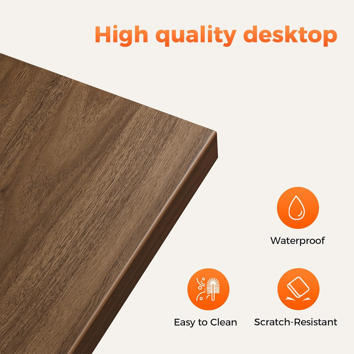 Computer Desk, Gaming Desk for Small Spaces, Modern Simple Style Table for Home Office, Study Student Writing Table (Caster, Walnut, 40 inch)
