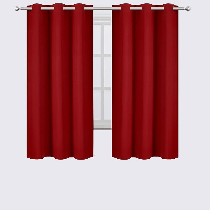 LEMOMO Red Blackout Curtains 40 x 63 Inch Length/Set of 2 Curtain