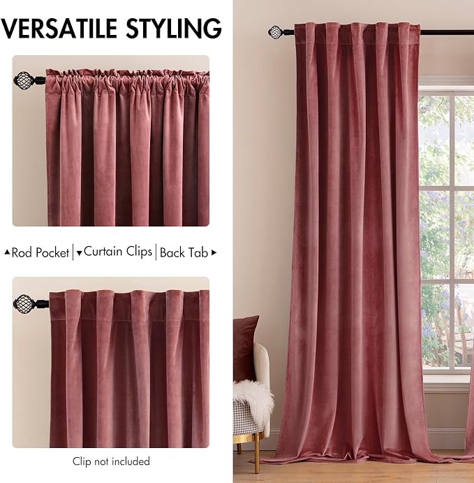 MIULEE Velvet Curtains 84 inches 2 Panels