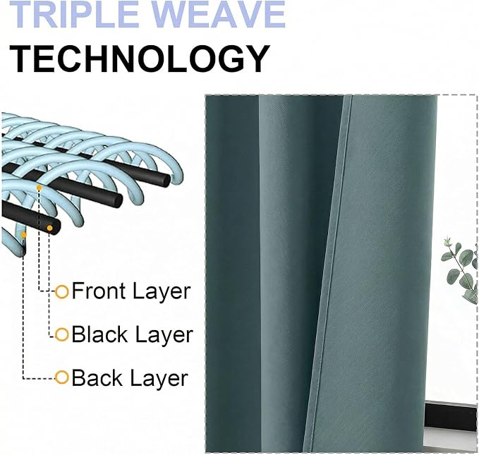 Simplebrand Ava Dark Green Blackout Curtains