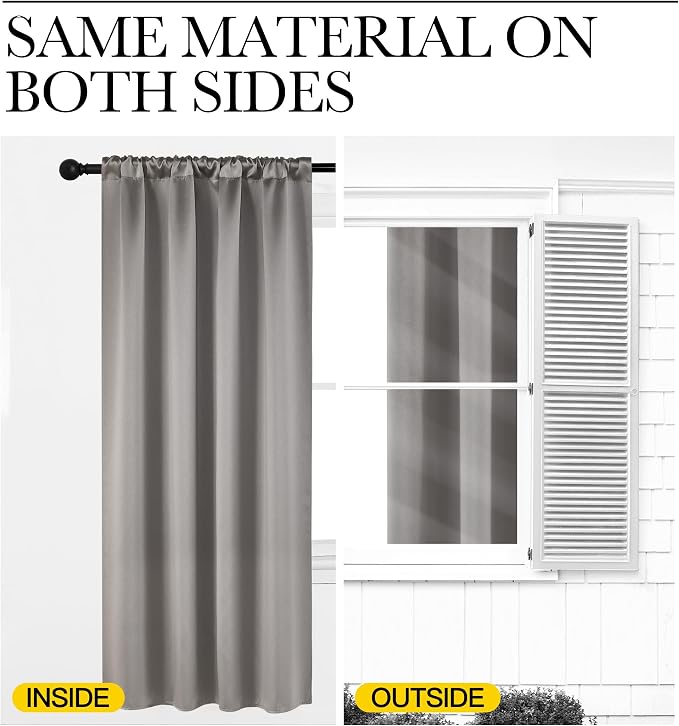 NICETOWN Room Darkening Cafe Satin Curtains