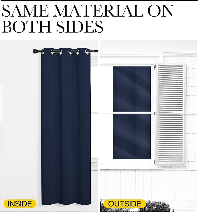 NICETOWN Blackout Draperies Curtains, 1 Pair, 29 x 40 Inch, All Season Thermal