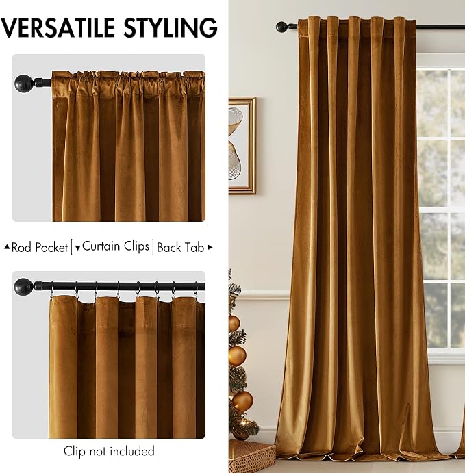 MIULEE Velvet Curtains 108 inches