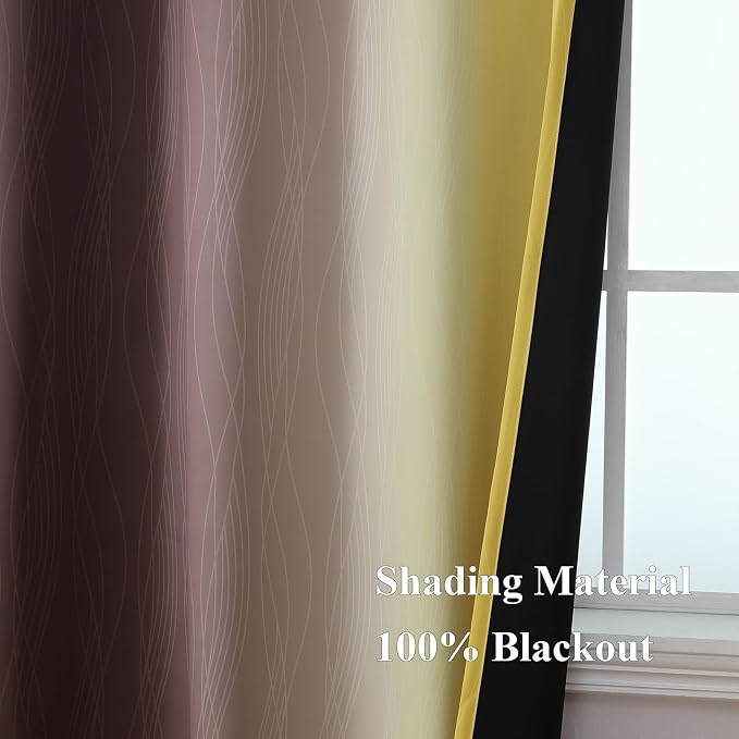 Estelar Textiler Brown and Yellow Blackout Curtains