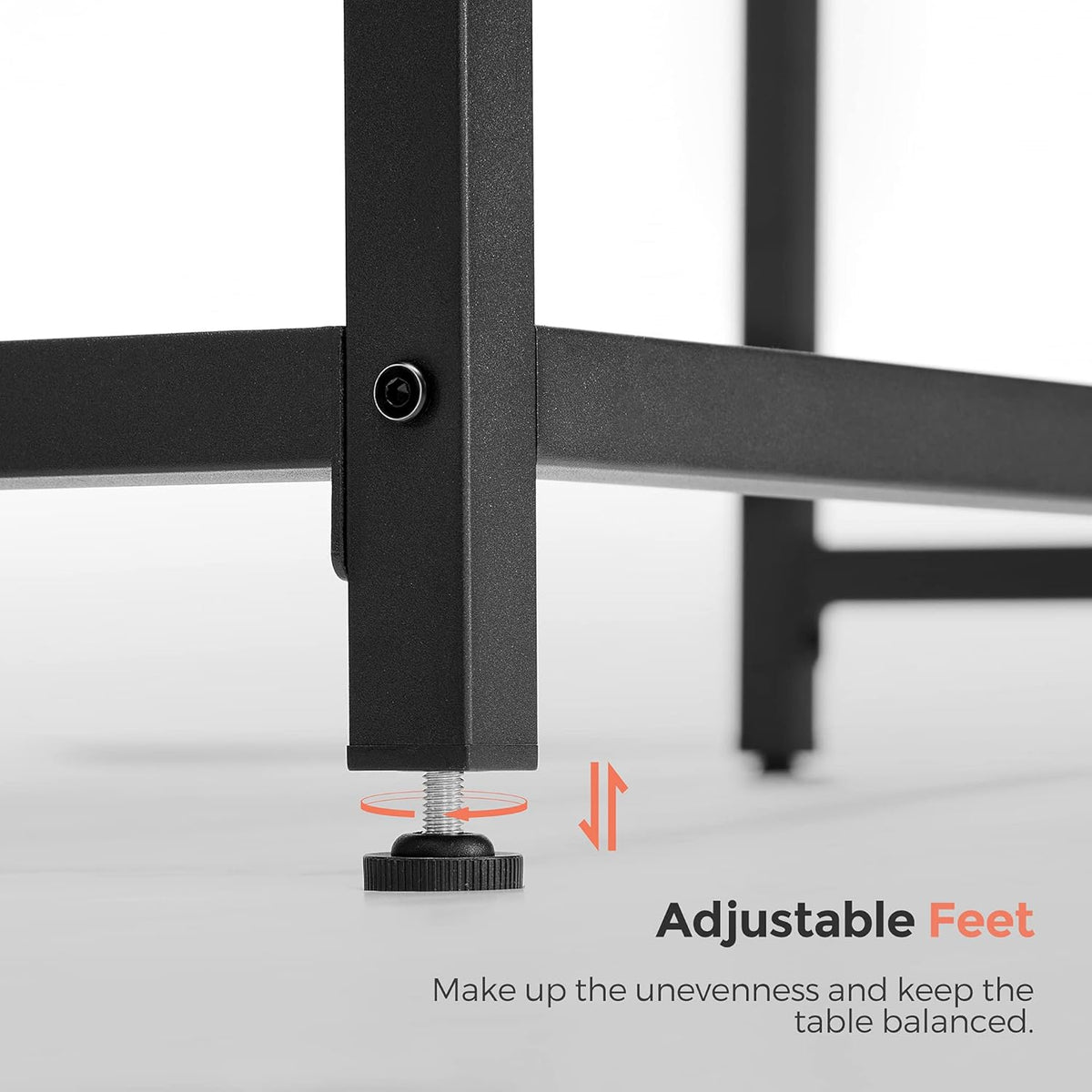 VASAGLE Computer Desk, Gaming Desk, Home Office Desk, for Small Spaces, 19.7 x 31.5 x 29.5 Inches, Industrial Style, Metal Frame, Rustic Brown and Black ULWD038B01