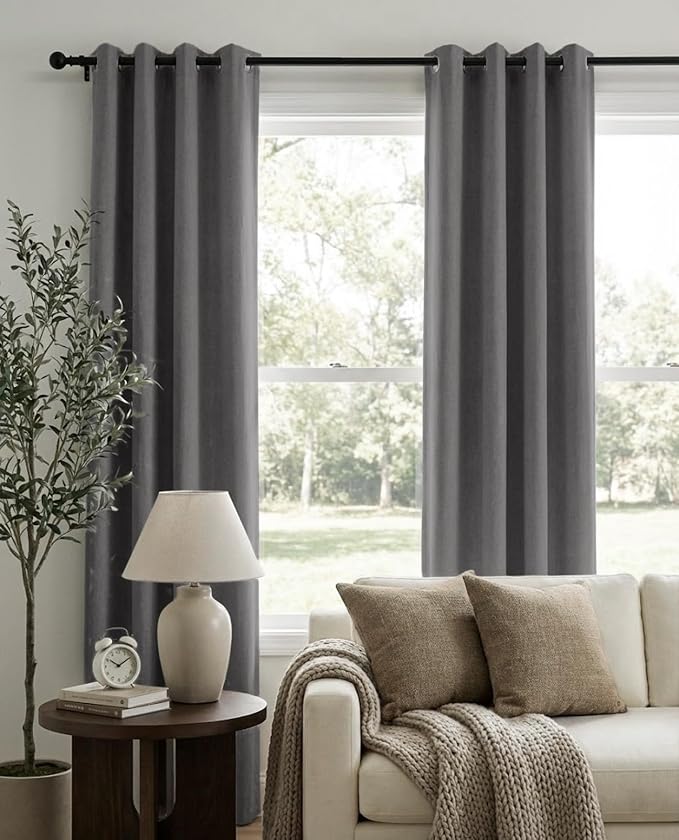 100% Blackout Shield Linen Blackout Curtains