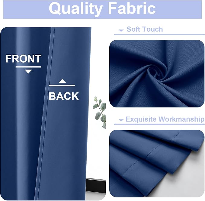 Simplebrand Ava Royal Blue Short Blackout Curtains