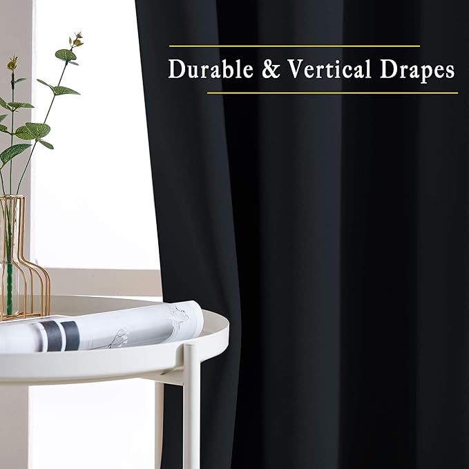 NICETOWN Black Curtains for Boys Room