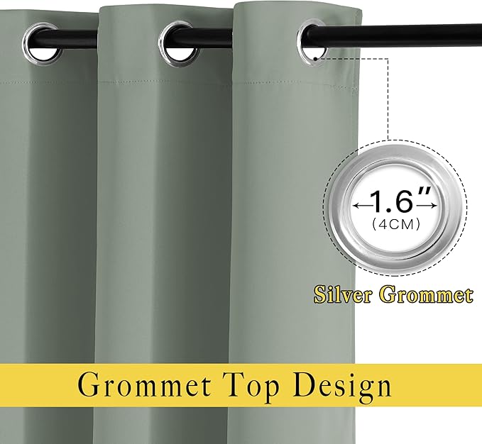 NICETOWN Sage Green Blackout Curtains & Drapes