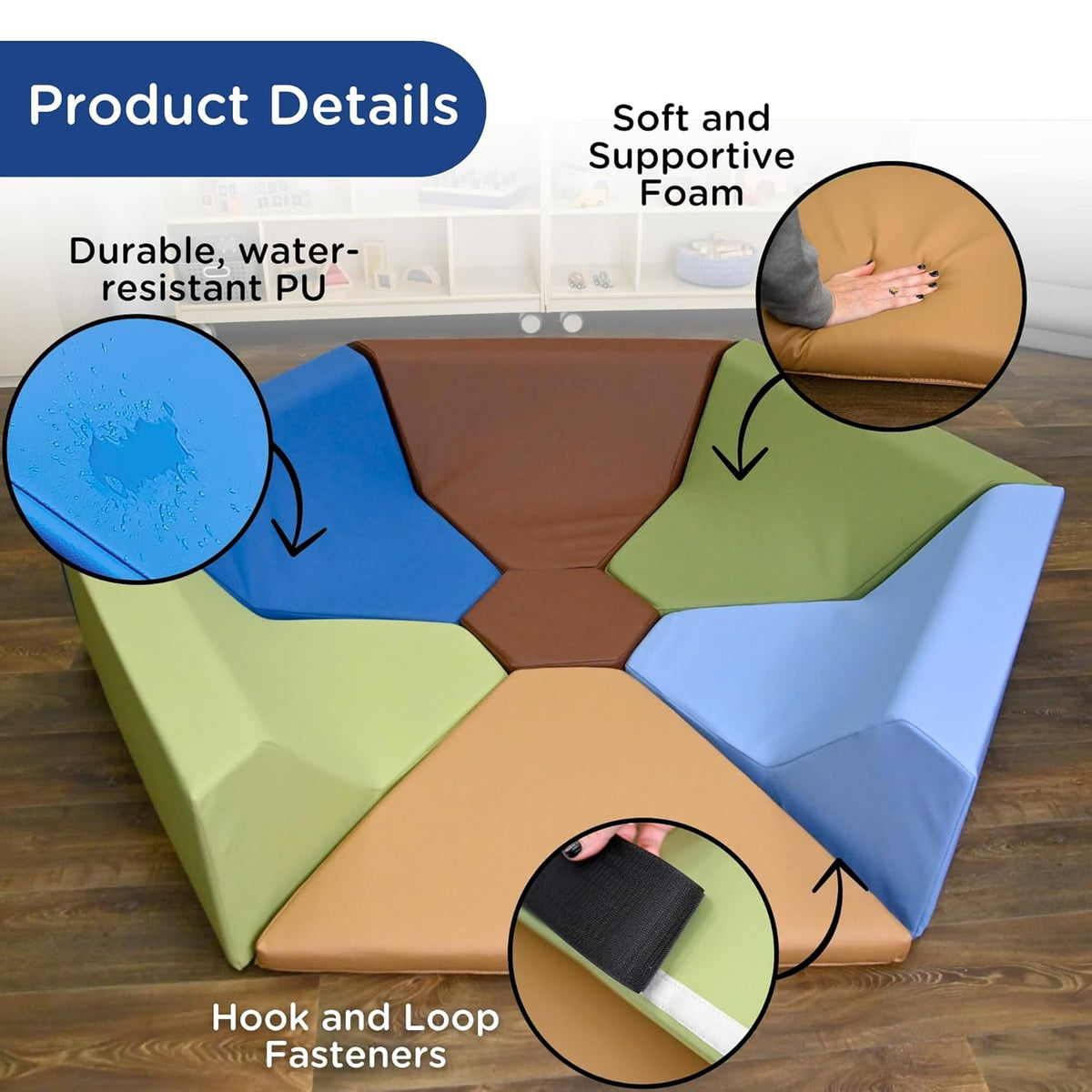 Children's Factory Woodland Hollow Kids Reading Nook, Toddler Modular Couch for Daycare, Classroom, Preschool Furniture