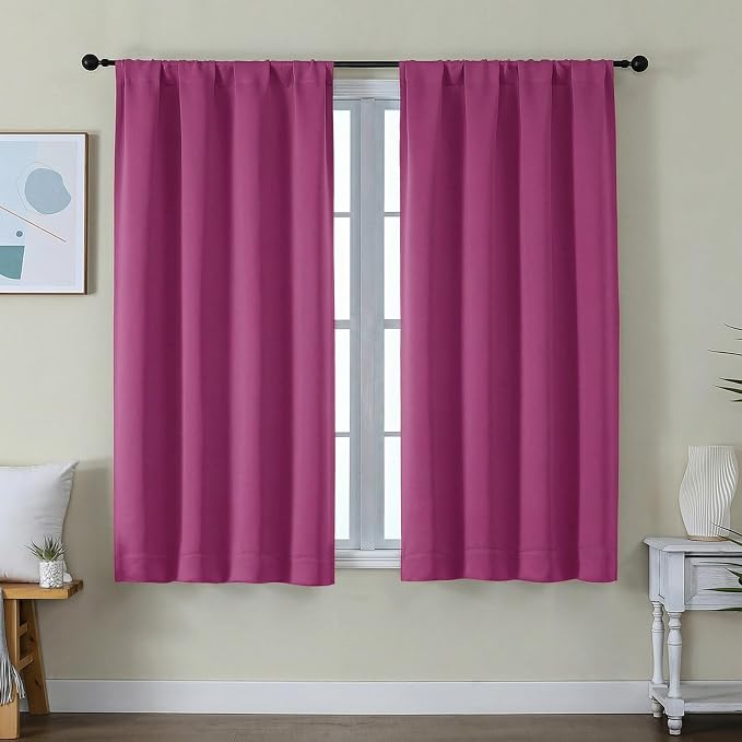 Simplebrand Ava Hot Pink Short Blackout Curtains