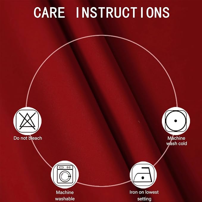 LEMOMO Blackout Curtains 52 x 120 Inch Long Red Curtains Set of 2 Panels Room