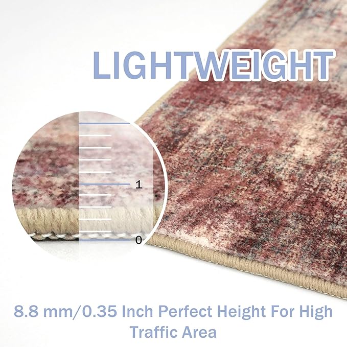 IOHOUZE Abstract Runner Rug 3x8 Ft Washable Runners