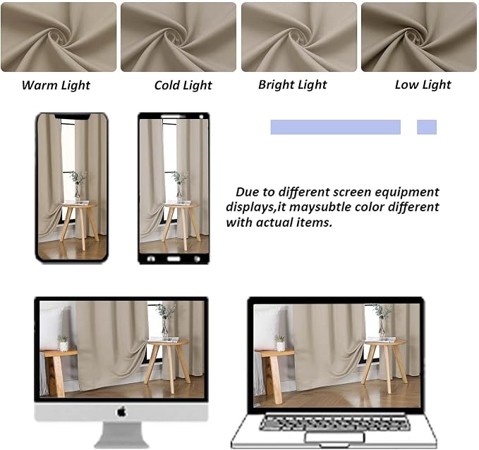 Simplebrand Ava Biscotti Beige Blackout Curtains