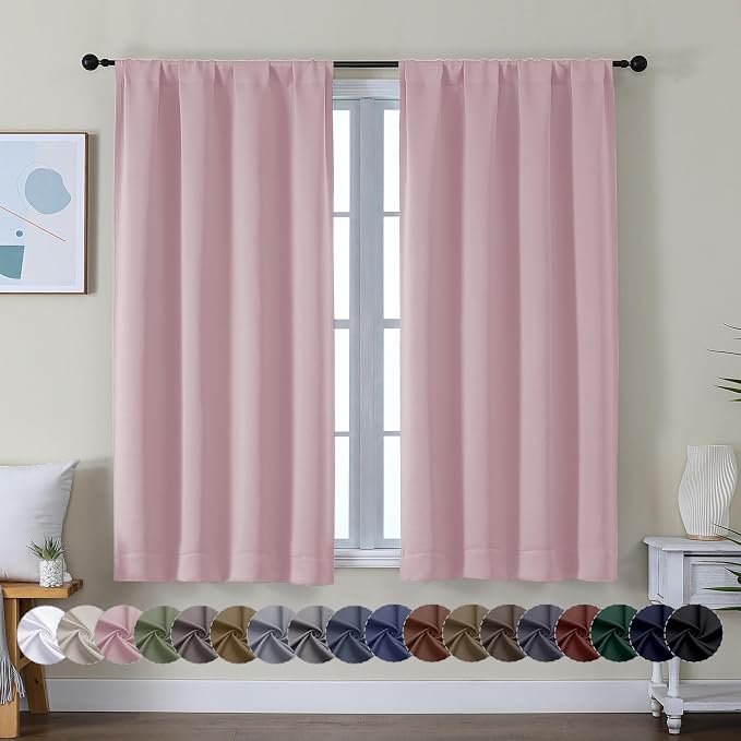 Simplebrand Ava Blush Short Blackout Curtains