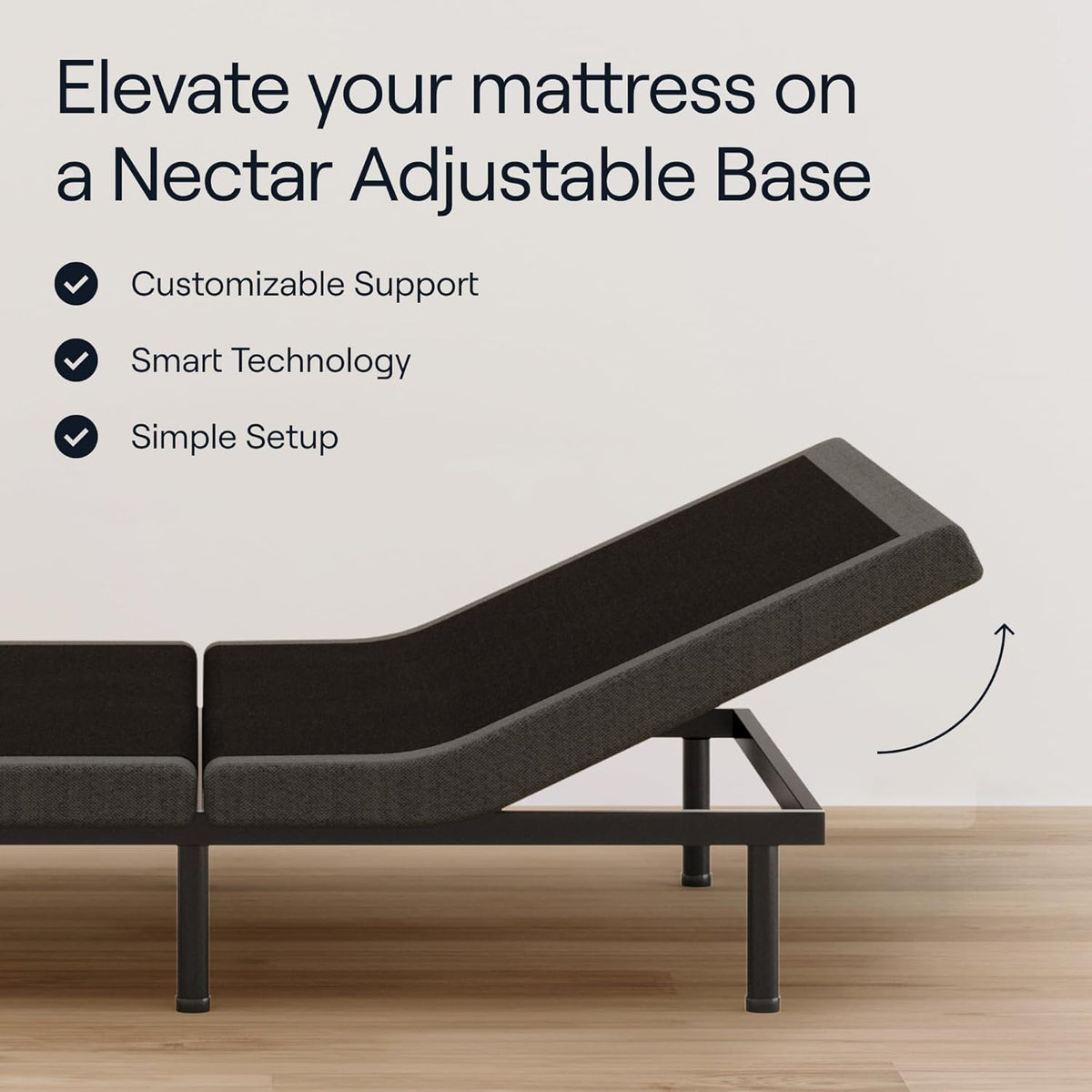 Nectar King Adjustable Base & 12” Mattress (New Version) - Head & Foot Incline - Medium Firm Memory Foam - Cooling Top Layer - 3 Massage Settings - 365-Night Mattress Trial & Forever Warranty