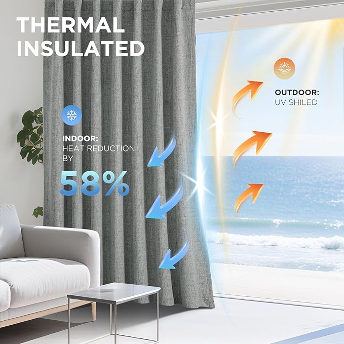Joydeco Linen Blackout Curtains