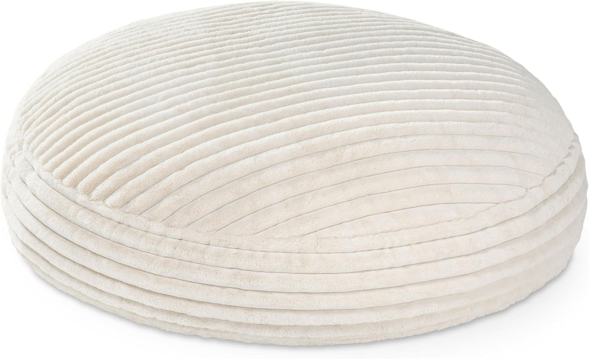 Jaxx 6 Foot Cocoon - 2-in-1 Convertible Bean Bag Bed & Large Bean Bag Chair for Adults, Premium Luxe Faux Fur - Mondo Ivory