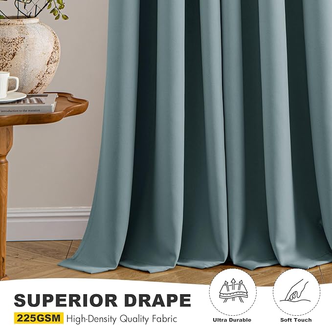 MIULEE Dusty Blue Blackout Curtains