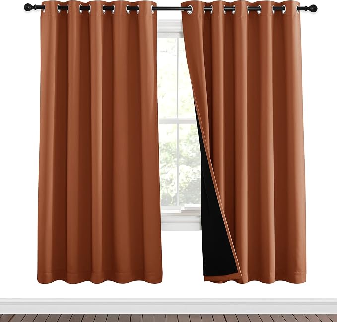 NICETOWN 100% Blackout Window Curtain Panels, Cold and Full Light Blocking