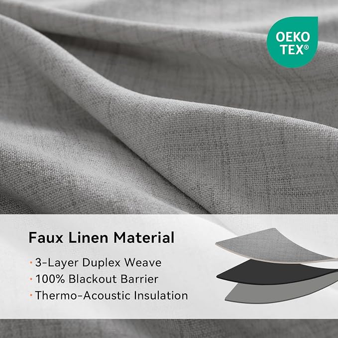 100% Blackout Shield Linen Blackout Curtains