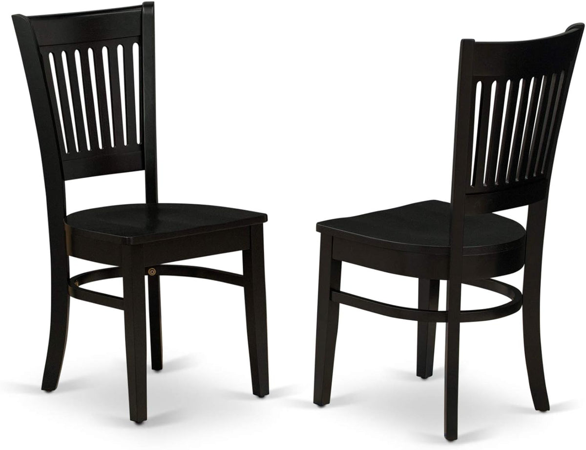 East West Furniture LGVA7-BLK-W 7 Piece Kitchen Table & Chairs Set Consist of a Rectangle Dining Room Table with Butterfly Leaf and 6 Dining Chairs, 42x84 Inch, Black