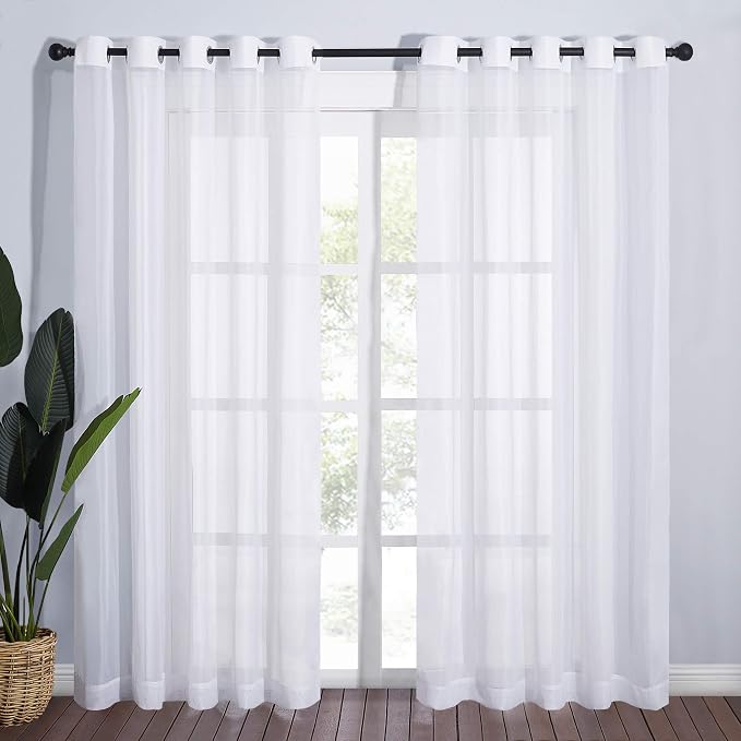 NICETOWN Voile Sheer Curtains for Windows, Grommet Elegant Airy Lightweight