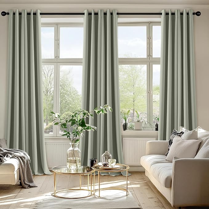 MIULEE Sage Green Blackout Curtains