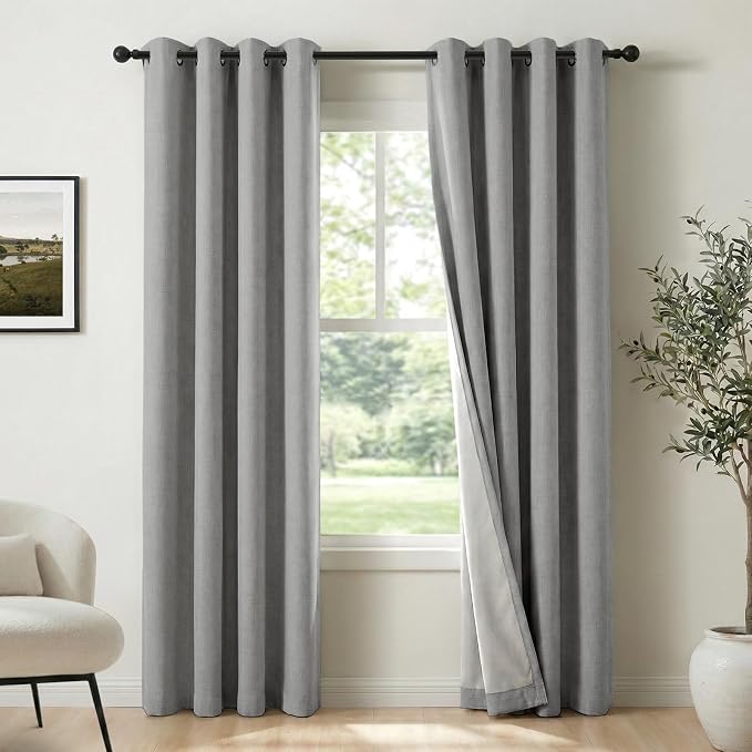 100% Blackout Shield Grey Blackout Curtains