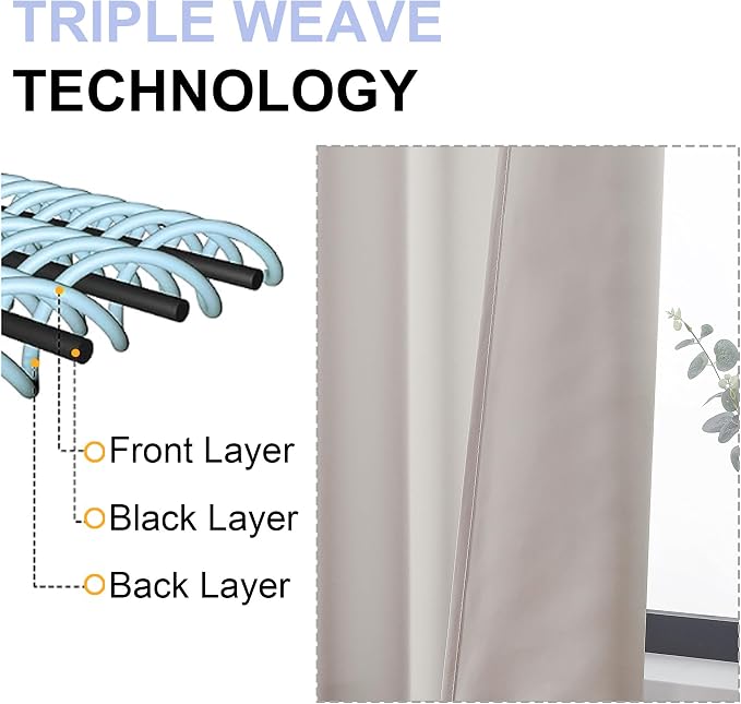 Simplebrand Ava Natural Blackout Curtains