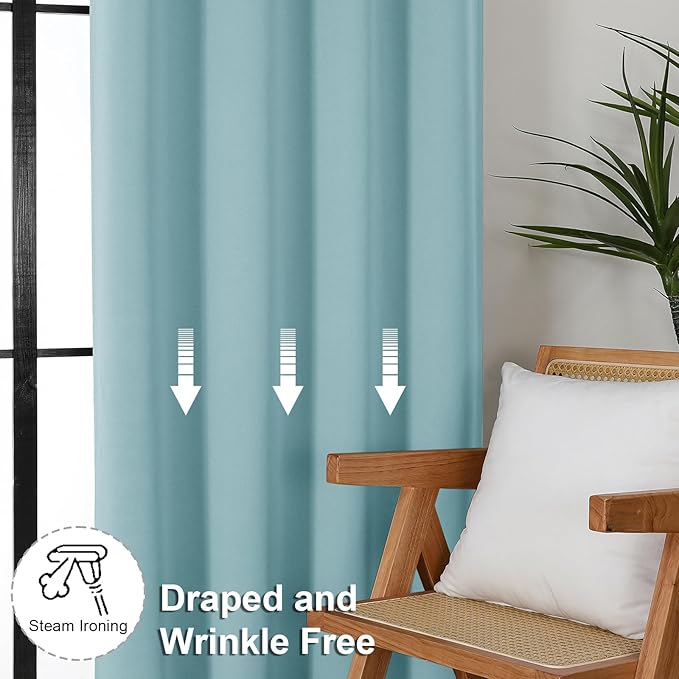 Simplebrand Ava Aqua Blackout Curtains