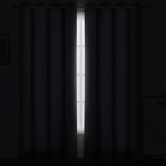 LEMOMO Grey Thermal Blackout Curtains/52 x 95 Inch/Set of 2 Panels Room