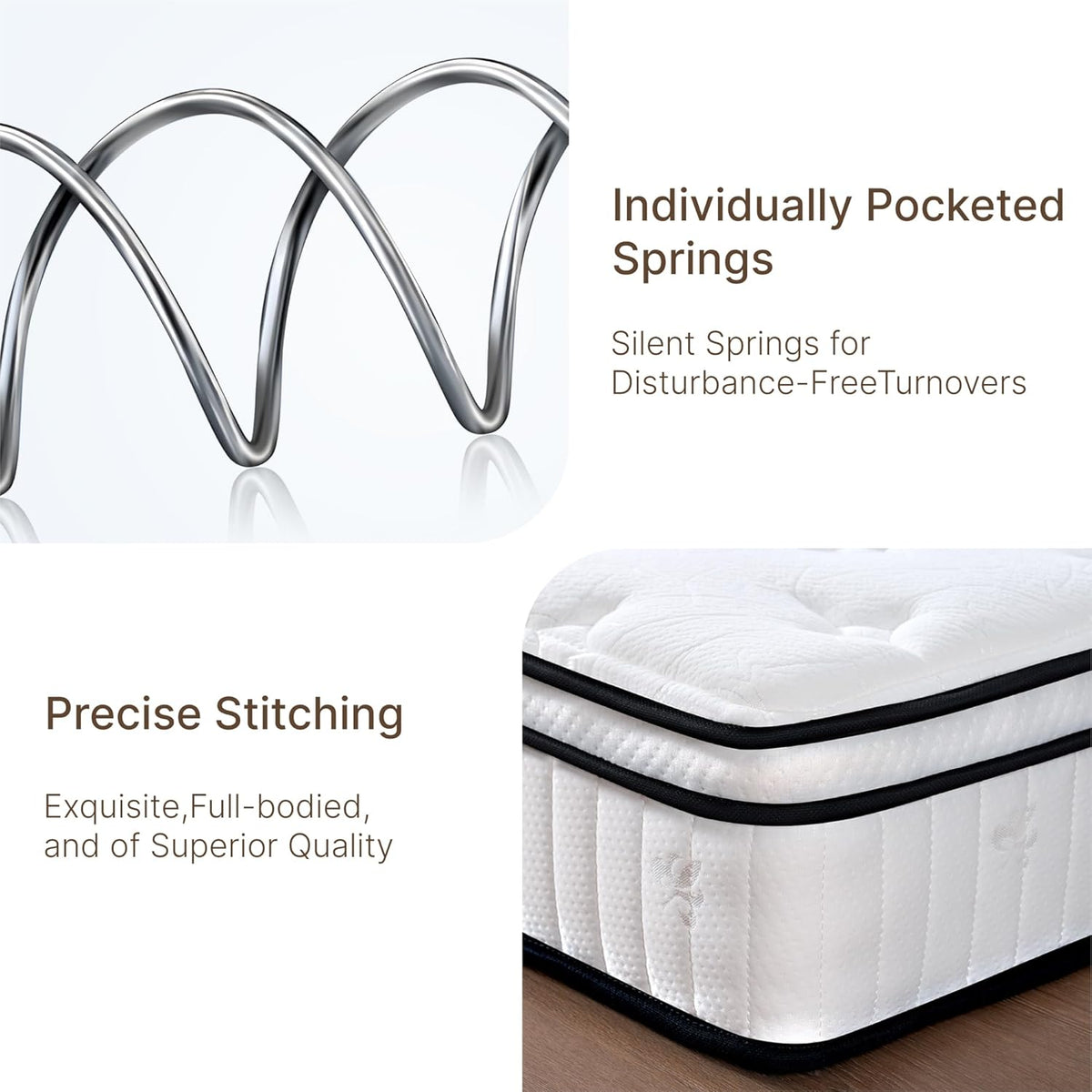 King Size Mattress, 12 Inch Medium Firm Foam Hybrid Mattress with Individual Pocket Springs for Motion Isolation & Edge Support, Mattress in A Box CertiPUR-US Certified