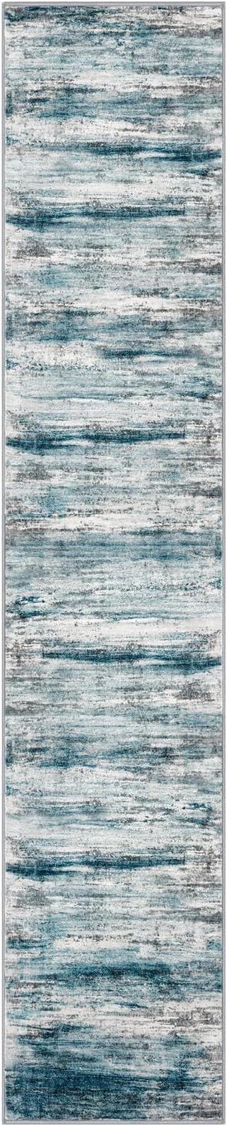 KOZYFLY Modern Abstract Kitchen Runner Rug, 2x10 Washable Rug Runner Non-Slip