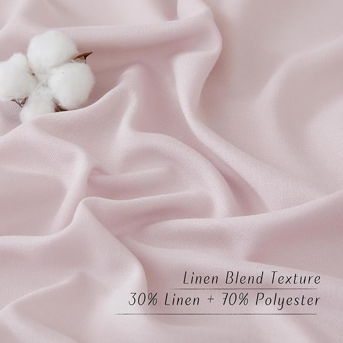 NICETOWN Blush Pink Linen Curtains