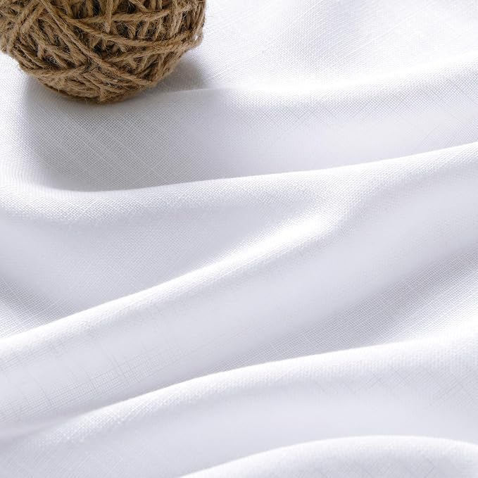 Snow White Linen Curtains 72 Inches Long