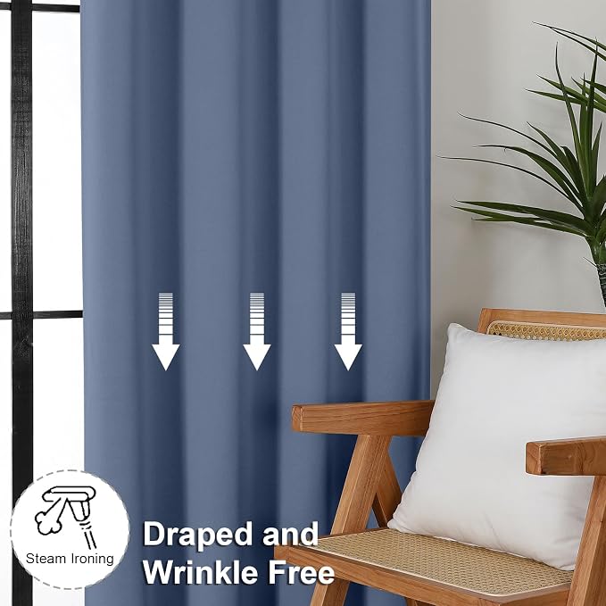 Simplebrand Ava Denim Blackout Curtains