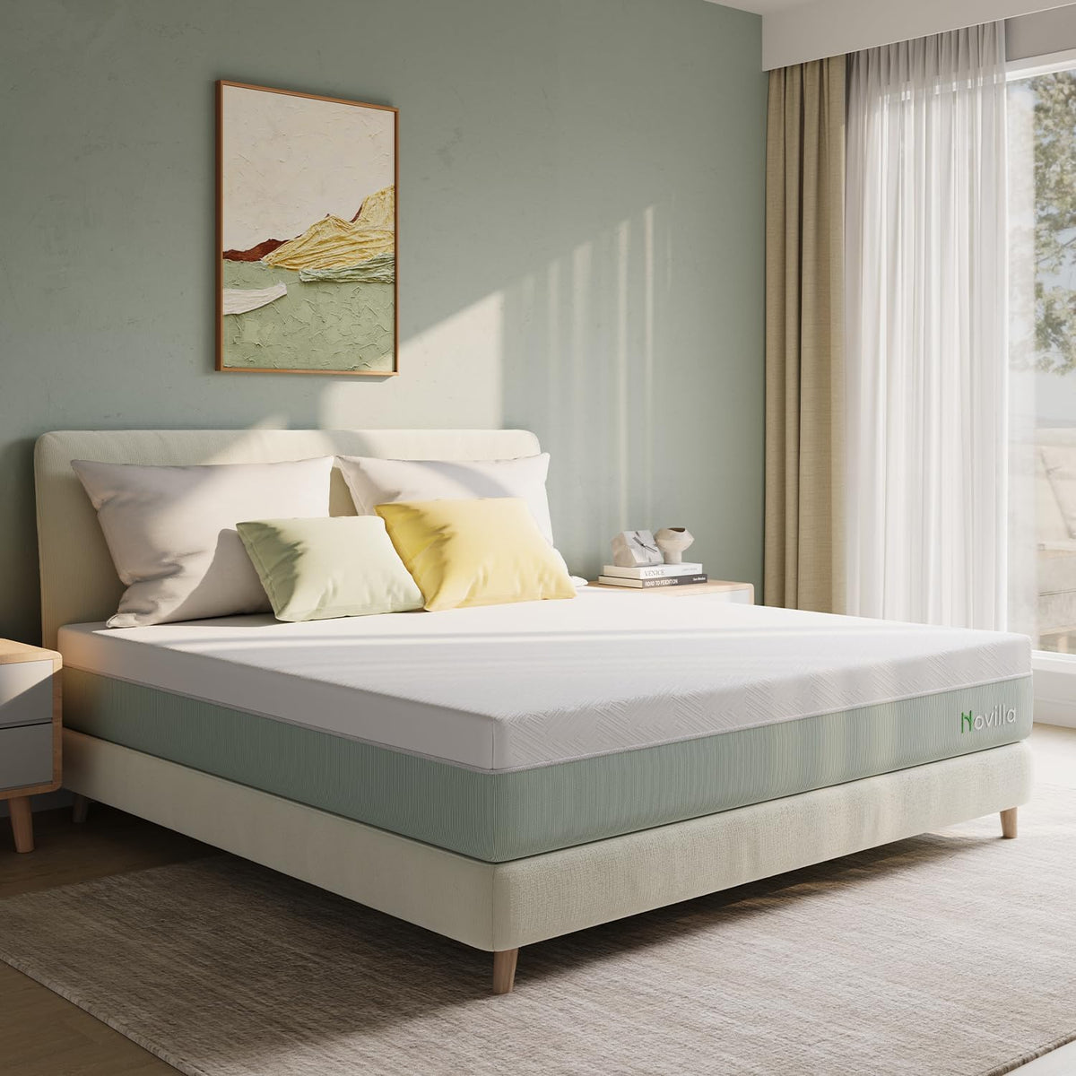 Novilla Twin XL Mattress,10 Inch Gel Memory Foam Mattress for Suppotive &Pressure Relieving, Medium Firm Feel in a Box,Bliss