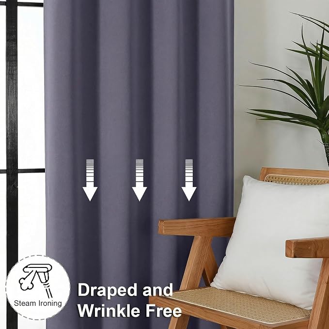 Simplebrand Ava Greyish Purple Blackout Curtains