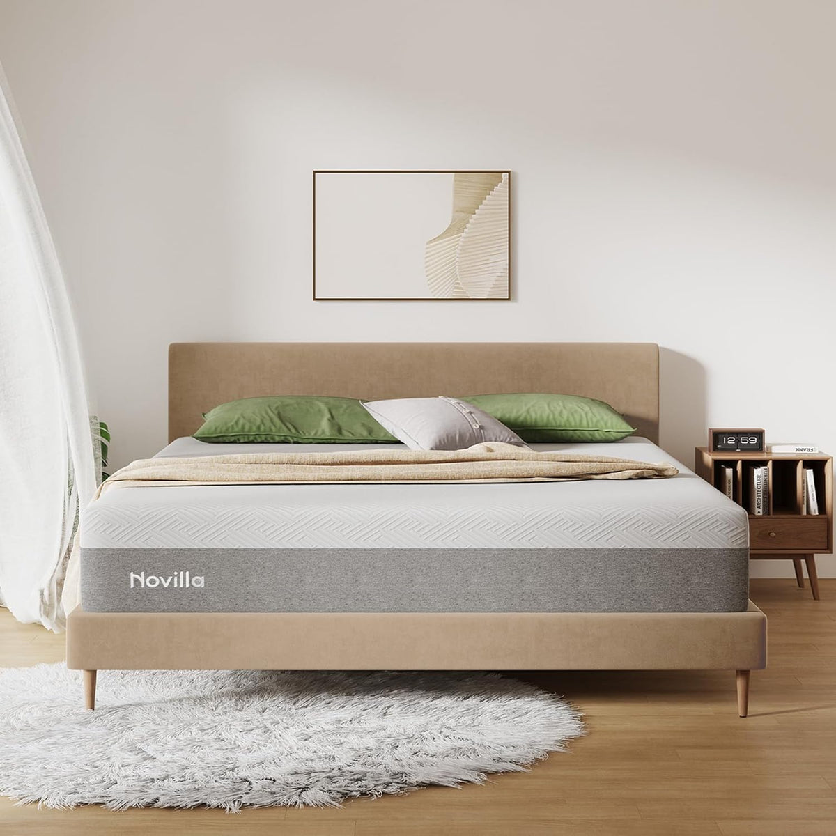 Novilla King Mattress, 10 Inch Gel Memory Foam King Size Mattress for Cool Night & Pressure Relief, Medium Plush Bed, Bliss
