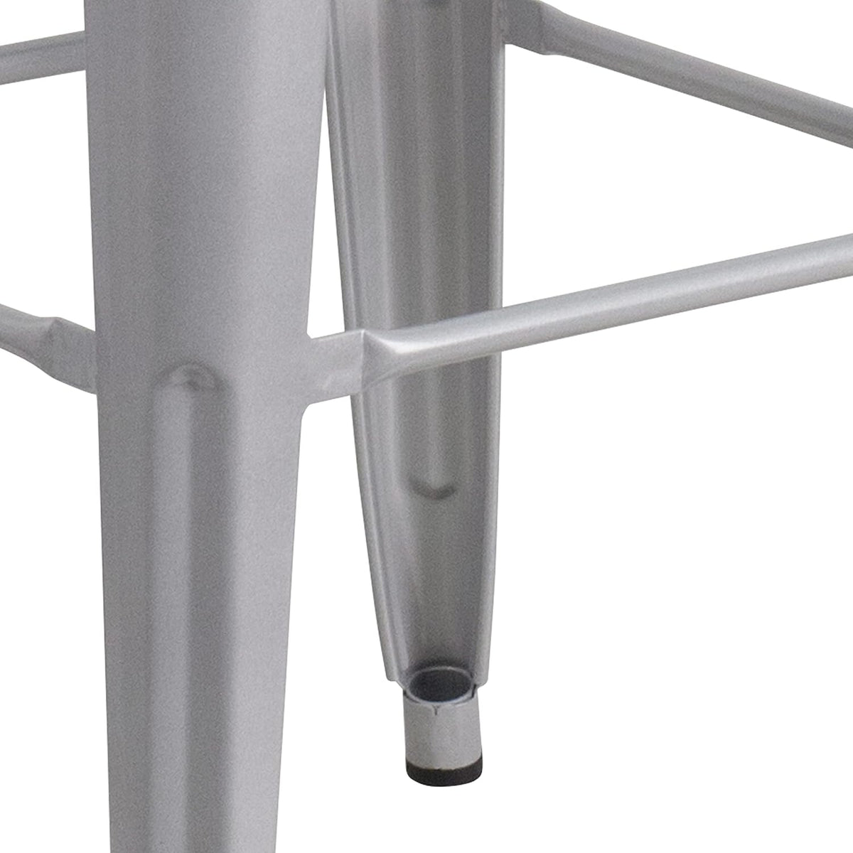 Flash Furniture Commercial Grade 30" High Backless Silver Metal Indoor-Outdoor BarStool with Square Seat