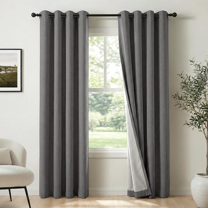 100% Blackout Shield Linen Blackout Curtains