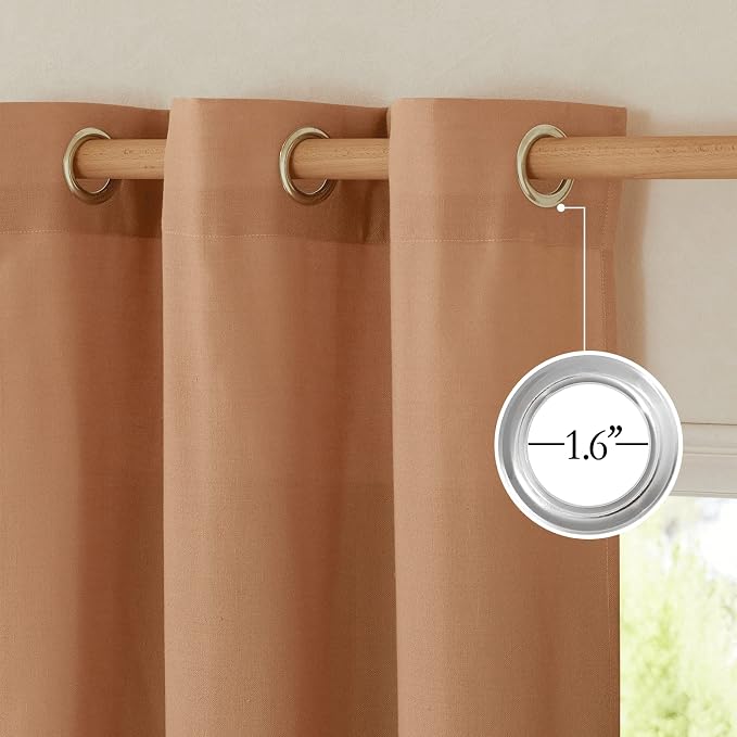 NICETOWN Rustic Linen 102 inch Long Curtains