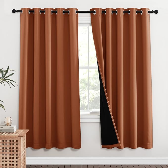 NICETOWN 100% Blackout Window Curtain Panels, Cold and Full Light Blocking