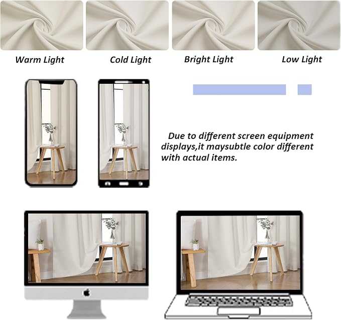 Simplebrand Ava Natural Blackout Curtains