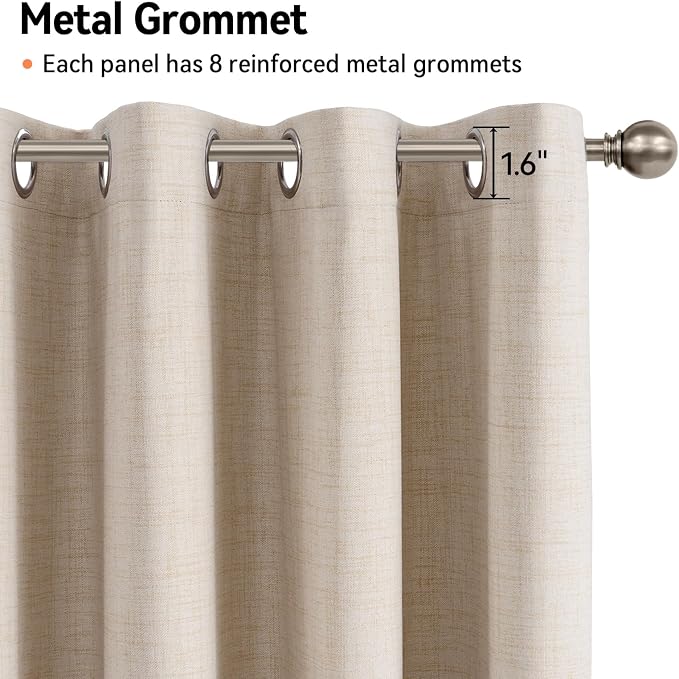 100% Blackout Shield Linen Blackout Curtains