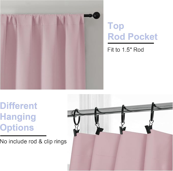 Simplebrand Ava Blush Blackout Curtains