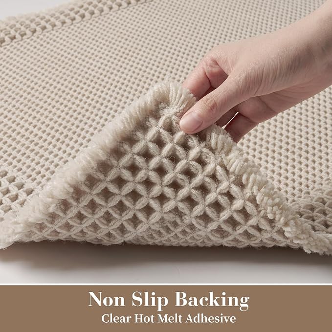 RESARE Waffle Bath Mat, Super Absorbent Non Slip, Machine Washable, Ultra Soft